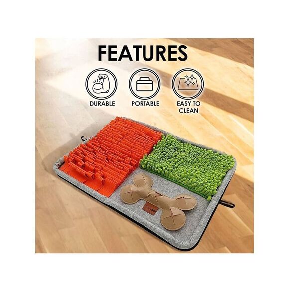 New Dog Interactive Snuffle Mat Mental Stimulation Slow Feeding 20" x 28" - Picture 3 of 7